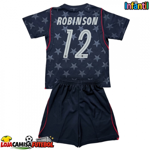 Camisa de Futebol Estados Unidos Miles Robinson #12 Equipamento Secundário Infantil Mundo 2026 Manga Curta (+ Calças curtas)